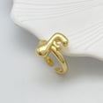 thumbnail image 2 of 14k Gold Plated Bubble Letters Ring For Women，Dainty Balloon Initial Letter Adjustable Charm Rings Open Simple Alphabet A-Z Fashion Gift Jewelry, 2 of 11