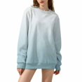 thumbnail image 2 of Women's Oversized Long Sleeve Sweatshirt, Tie Dye Gradient Color Pullover, Loose Fit Crewneck Top, Plus Size Casual Streetwear, Fall Winter Long Sleeve Crewneck Light Blue L, 2 of 8