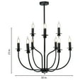 thumbnail image 4 of Ayada 6 in. 9-Light Indoor Matte Black Finish Chandelier with Light Kit, 4 of 4