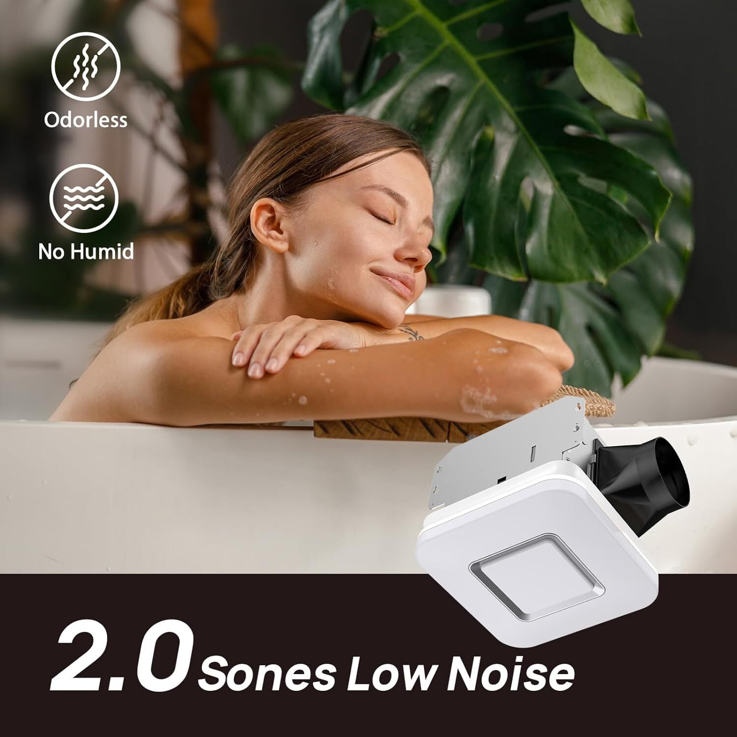 OREiN Bathroom Exhaust Fan with Light, 110 CFM 2.0 Sones, 27W Bathroom Fan with Light for Home, 1500lm, 3000K/4000K/5000K Selectable & Nightlight, FCC/ETL Listed, Bathroom Fan Light Combo
