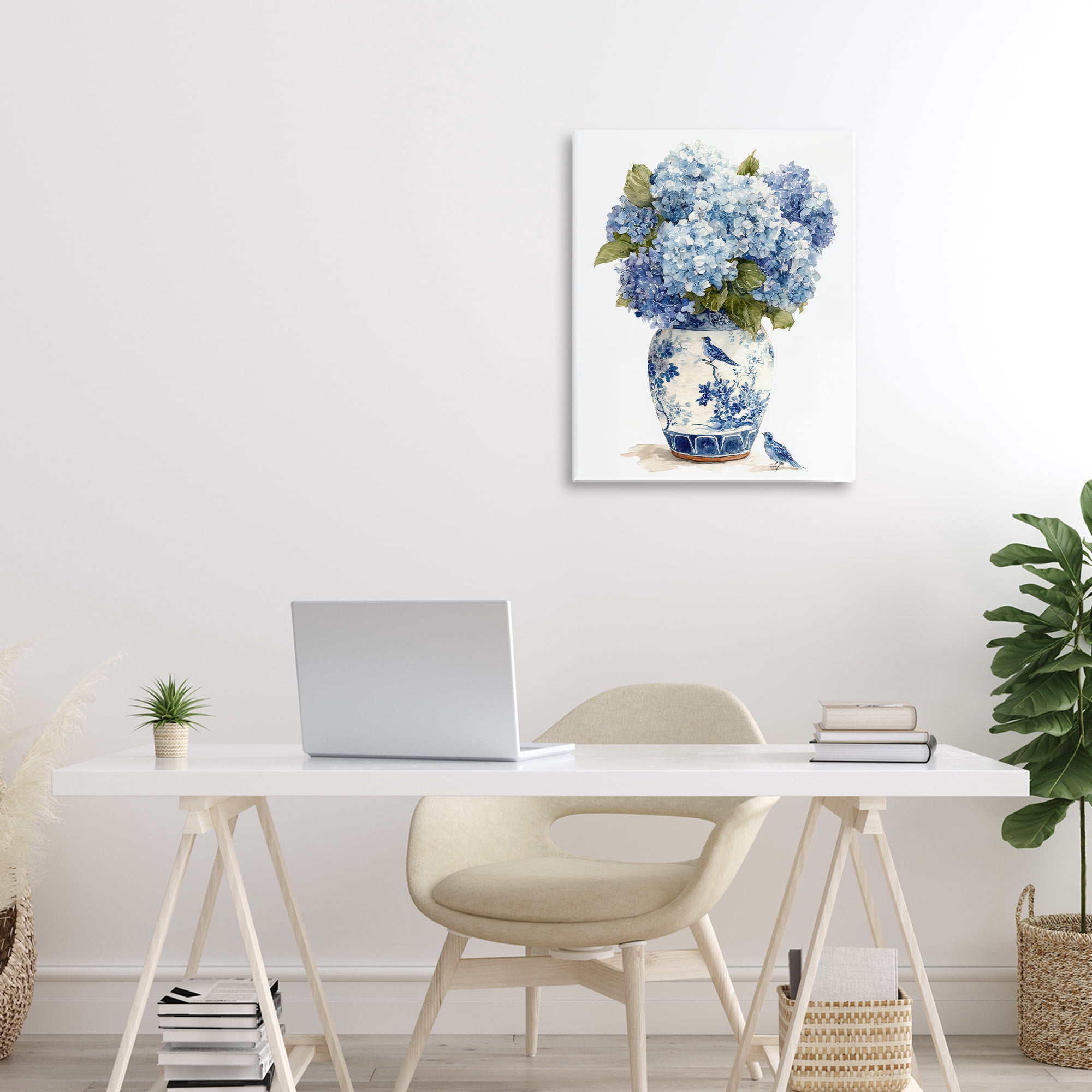 Stupell Industries Blue Bird & Hydrangea Vase Canvas Wall Art, design by Imagine It Images