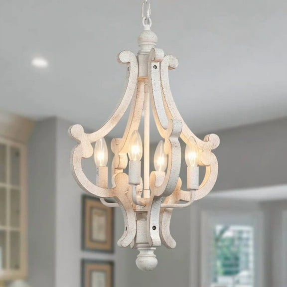 Wood Farmhouse Chandelier Kitchen Island Pendant Lighting Fixture Pendant Light