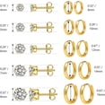 thumbnail image 5 of Yomhary 10 Pairs Piercing Hoop Earring Sets for Women Men,14K Gold Plated,Hypoallergenic,Gold, 5 of 8