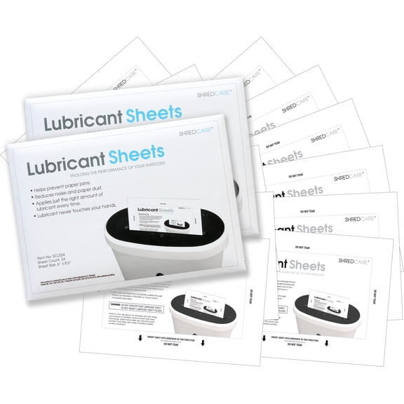 Shredcare Lubricant Sheets for All Paper Shredders 24 Per Pack