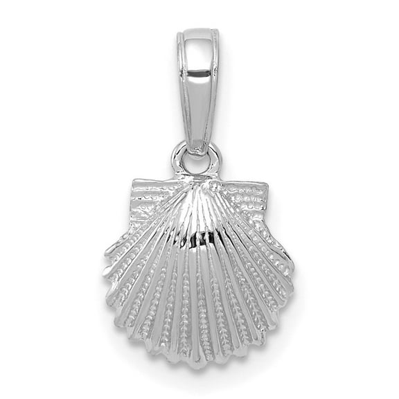 Auriga Fine Jewelry 14K White Gold Scallop Shell Pendant for Women