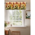 thumbnail image 2 of Summer Sunflowers Curtain Valances for Windows, Abstract Oil Painting Red Yellow Floral Kitchen Valance Window Treatment, Light Filtering Block Curtains for Bathroom/Bedroom/Living Room 42'' x 12'', 2 of 9