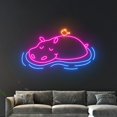 thumbnail image 5 of Handmadetneonsign Hippo Neon Sign, Hippopotamus Led Sign, Hippo And Bird Led Sign, Hippopotamus, 5 of 5