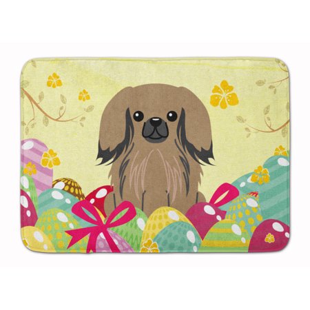Easter Eggs Pekingnese Tan Machine Washable Memory Foam Mat