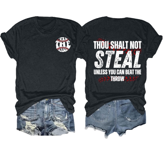 WZXFASHION T-shirt de Baseball pour Femmes, T-shirt Cœur de Baseball, T-shirt Décontracté à Col Rond et Manches Courtes, Soldes Aujourd'hui, T-shirt à Manches Courtes pour Femmes