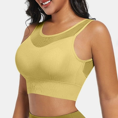 Juslio Minimizer Bras for Women Full Coverage Athletic Padded Breathable Solid Vest Breasted Bra