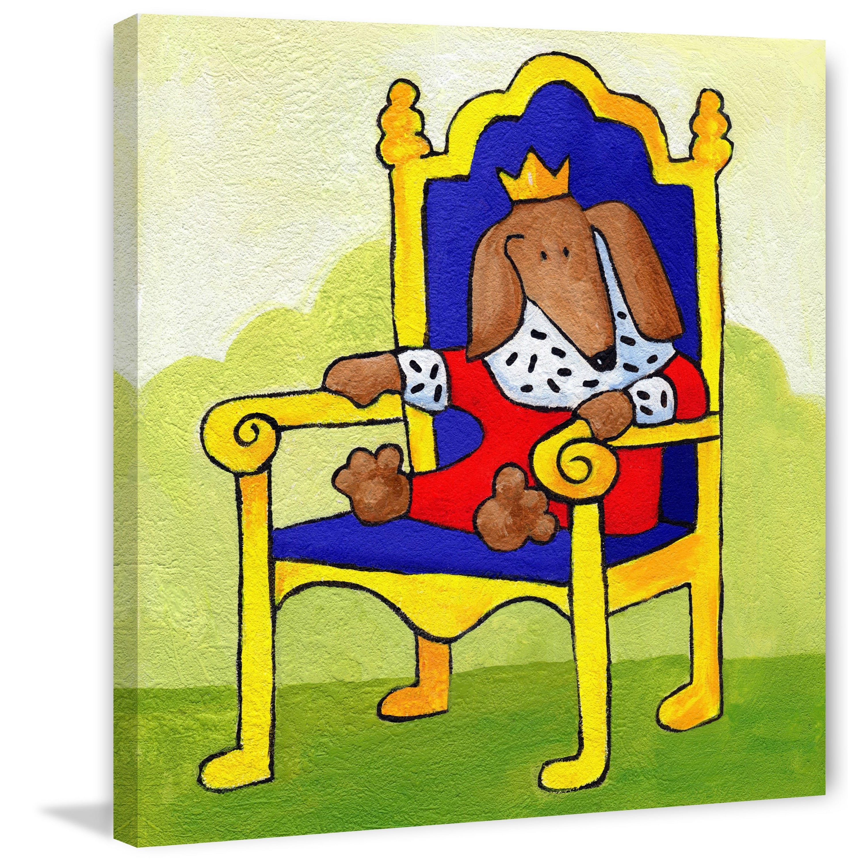 Marmont Hill "Give a Dog a Throne" by Janet Nelson Painting Print on Wrapped Canvas