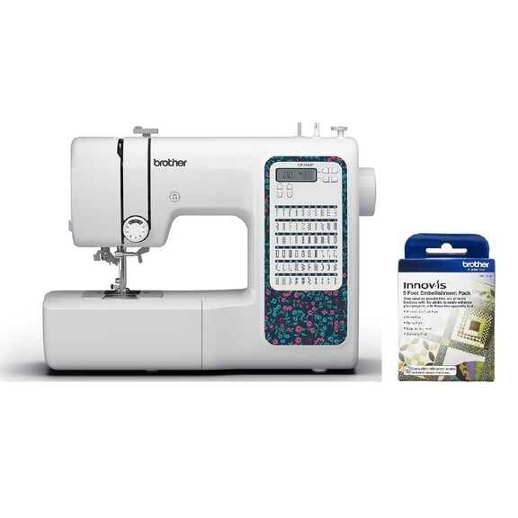 Brother CP2160F Computerized Sewing Machine with 60 Built-In Stitches, LCD Display, 7 Included Feet, and SA5FTPKG 5-Foot Embellishment Pack