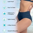 thumbnail image 5 of Baqcunre Period Swimwear for Teens - Menstrual Leakproof Bikini Bottoms - Mid Waisted Swim Bottoms for Teens, Girls, Women Navy 2XL, 5 of 6