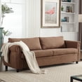 thumbnail image 3 of 80.7'' Convertible Sofa Bed Sleeper with Large Mattress (63''x70.9'') - 2-in-1 Space-Saving Furniture for Living Room, Bedroom & Guest Room - Sturdy Wooden Frame & Retro Rivet Design, 3 of 9