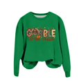 thumbnail image 1 of WEAIXIMIUNG Sweat-Shirt Blanc pour Femmes Mignon Dinde Imprimé Action de Grâce Col Rond Sweat-Shirt Ajusté Pull Décontracté Manches Longues Chemises d'Entraînement Amples Blouse Décontractée Manches Longues, 1 of 5