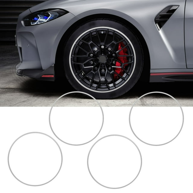 KIMISS 4pcs Wheel Rim Protector, Automotive Rim Trim, Curb Rash Prevention Self Adhesive, Car Exterior Accessories, Universal Aluminium Alloy Rim Guard Trim Rings, for 19 Inch Hub
