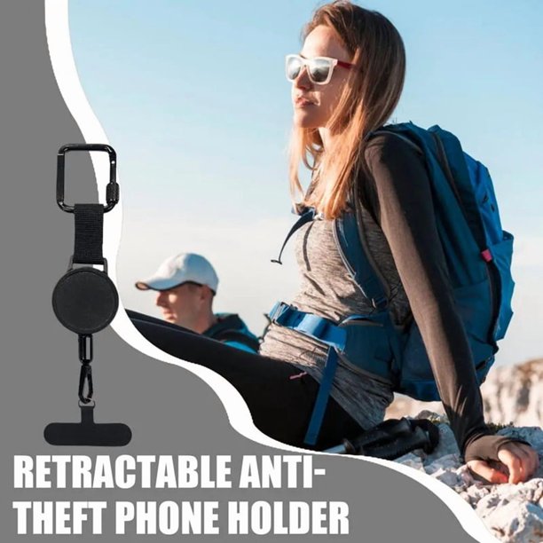 Correa Retráctil Antirrobo para Teléfono Móvil, de Seguridad Smartphone con Clip Cinturón.