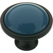 Liberty 35mm Ceramic Insert Knob, Black and Turquoise