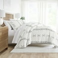 thumbnail image 4 of Noble Linens 3-Piece Gray Urban Stitch Print Comforter Set, Full/Queen, 4 of 13