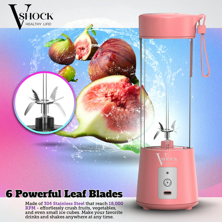 V-Shock. Healthy Life! Mini Cordless Portable Personal Blender for