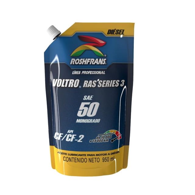 Aceite Motor Eq Pesado SAE 50 VOLTRO RAS SERIES 3 950 ml Roshfrans LINEA DIESEL PROFESSIONAL