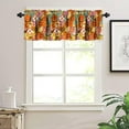 thumbnail image 3 of Colorful Floral Valances Curtains Retro 70s Style Flower Nostalgic Fashion Summer Resort Windows Short Curtain Valance for Kitchen Bedroom Bathroom Decor with Rod Pocket, One Panel 54X18 Inches, 3 of 6