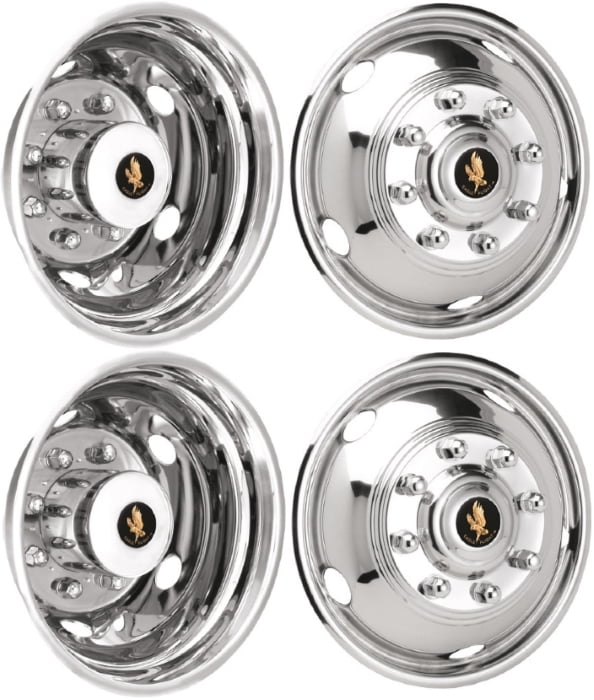 FITS 17" 2003 thru 2018  Dodge 3500 Dually Wheel Covers BOLT ON stainless steel