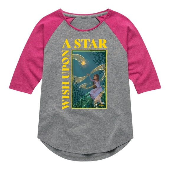 Disney Wish - Wish Upon A Star - Toddler & Youth Girls Raglan Graphic T-Shirt