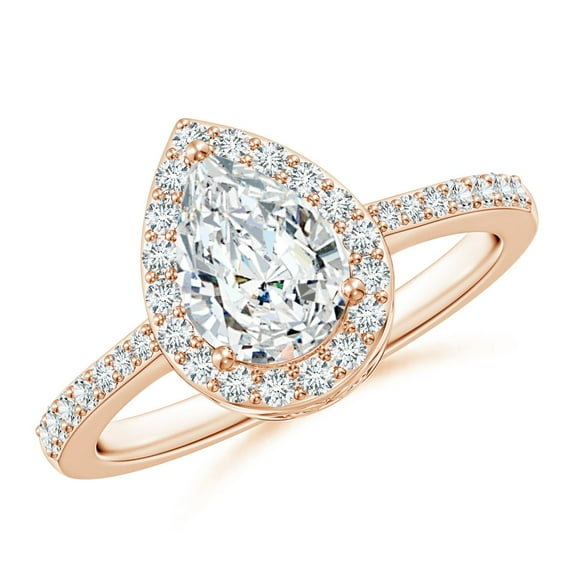 Angara Lab Grown Diamond Engagement Ring in 14K Rose Gold for Women - April Birthstone Jewelry | 0.76ct Lab Created Diamond Ring (Ring Size - 7.5)