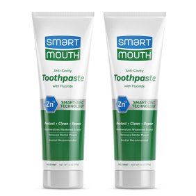 SmartMouth Premium Zinc Ion Toothpaste - Whitening - with Fluoride - Refreshing, Anti-Cavity Toothpaste for Adults - Strengthens Enamel - Mild Mint Flavor, 6 oz (2 Pack)