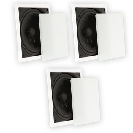 Theater Solutions TS1000 Flush Mount Passive 10" Subwoofer Speaker Wall 3 Pack