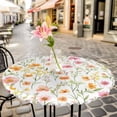 thumbnail image 3 of Flowers Elastic Fitted Round Table Cover Spring Watercolor Waterproof Outdoor Tablecloth for Holiday Party, Picnic, Patio & Dining Fits Tables Up to 55"-60", 3 of 8