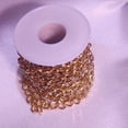 thumbnail image 3 of 16.4Feet Gold Plated Brass Curb Chain Twisted Chunky Link Chains Bulk with Spool for Jewelry Making, 3 of 6