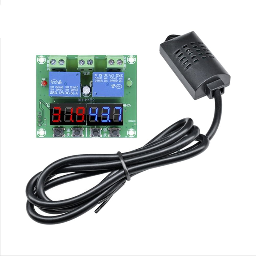 DC 12V XH M452 Thermostat Temperature Humidity Hygrometer Controller Dual Output 