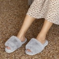 thumbnail image 4 of EastVita Plush Comfortable Flat Women's One-Line Thermal Slippers For Autumn and Winter, 4 of 11