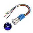 thumbnail image 3 of Unique Bargains Push Button Switch Copper Nickel Plating 250V 5A Blue LED Light with Socket Plug Wires, 3 of 5