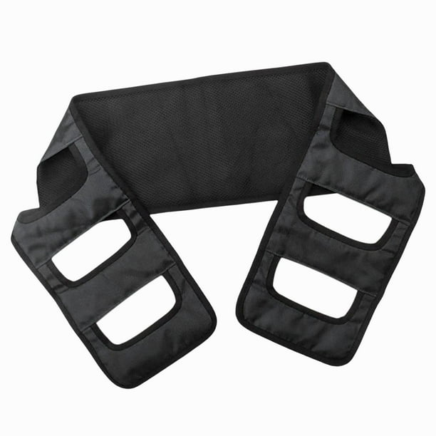 Cinturón de marcha para traslado de cama, cinturón de enfermería, correa de malla, elevador de pacientes para personas mayores Negro