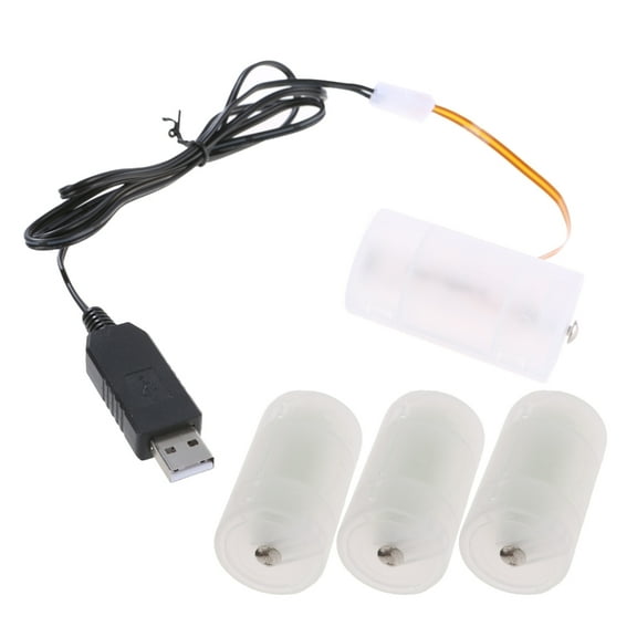 AOOOWER USB Power Converters Battery Eliminators Replace 4Pcs 1.5V LR20 D Connect Cable