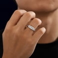 thumbnail image 5 of SFTING Men Rings Wedding Band for Men Engagement 5A CZ Silver 18K Plated Anniversary Promise Band for Him Size 11, 5 of 5