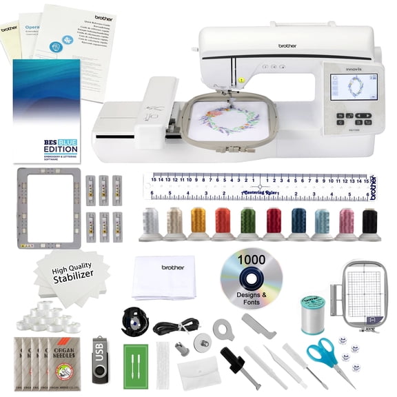 Brother NQ1700E Embroidery Machine with 6" x 10" Embroidery Area and Starter Bonus Bundle