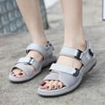 thumbnail image 2 of Gubotare Hiking Sandals for Womens Comfortable Walking Sandals with Arch Support, Athletic Sandals with Hook and Loop Straps for Beach Vacation Adventure (Grey,Size 8.5), 2 of 8