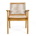thumbnail image 5 of Outdoor Sofa, Outdoor Dining Chairs Set of 2, Teak Finish Wood Frame and Mix Brown Rope, Natural Courtyard Style, 400lbs Capacity, Brown Mix,Teak Patio Furniture,Acacia Wood,Rope Outdoor Sectional, 5 of 14