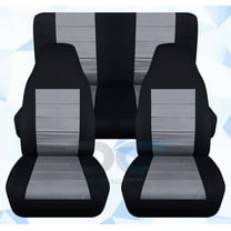 Designcovers Fits 2003-2006 Jeep Wrangler LJ Cotton Seat Covers:Black Silver -Full Set