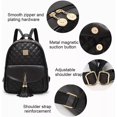 thumbnail image 3 of Mochilas De Cuero Casual Moda Conjunto 3 Piezs Para Mujer NEGRO, 3 of 5
