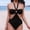Black, variant on Itsame Beach Women's Swimsuits Sets, Solid Color 1 Piece Swimsuits Black