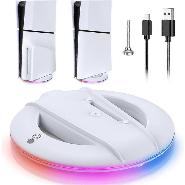 high quality PS5 Slim Vertical Stand with RGB Light, PS5 Slim Base Stand Compatible with Playstation 5 Slim Disc & Digital Editions, PS5 Slim Accessor