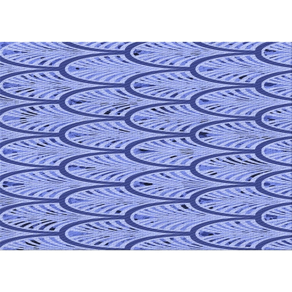 Ahgly Company Machine Washable Indoor Rectangle Transitional Jeans Blue Area Rugs, 5' x 7'