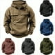 thumbnail image 5 of Suéter con capucha de color sólido para hombre de primavera y otoño, abrigo de suéter de cuero con múltiples bolsillos y deportes para jóvenes, 5 of 6
