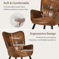 thumbnail image 6 of Homy Casa Accent Chair with Arms, Mid Century Lounge Chair for Living Room, Brown Faux Suede, 6 of 8