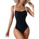 thumbnail image 3 of Traje de Baño de una Pieza Fruncido para Mujer, con Control de Abdomen, Estilo Halter, Ajustable, Elegante, Deportivo, Monokini, Negro y , Talla XL, 3 of 9